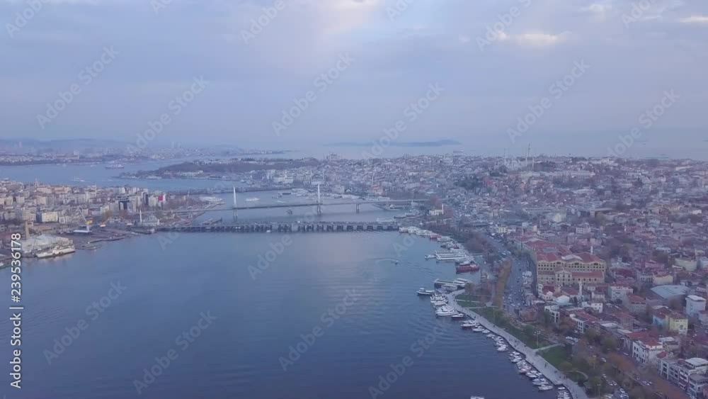 through to marmara sea from halic drone shot through to marmara sea from halic drone shot