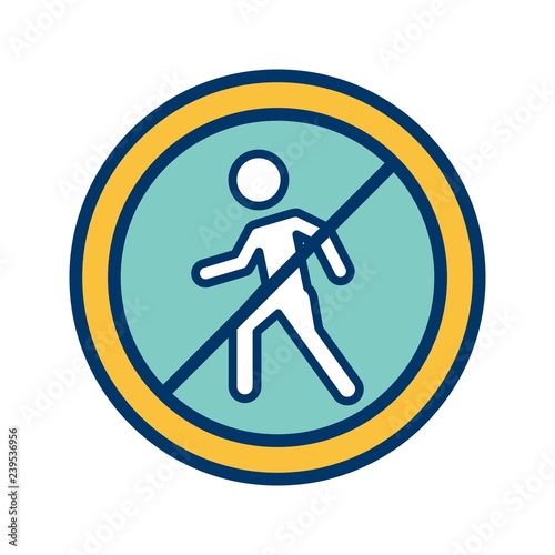 Vector No entry for pedestrians Icon