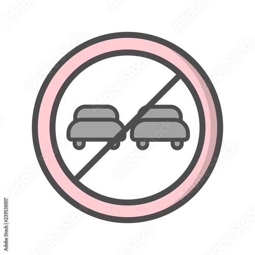 Vector Overtaking prohibited Icon