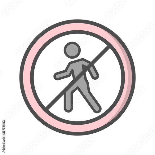 Vector No entry for pedestrians Icon