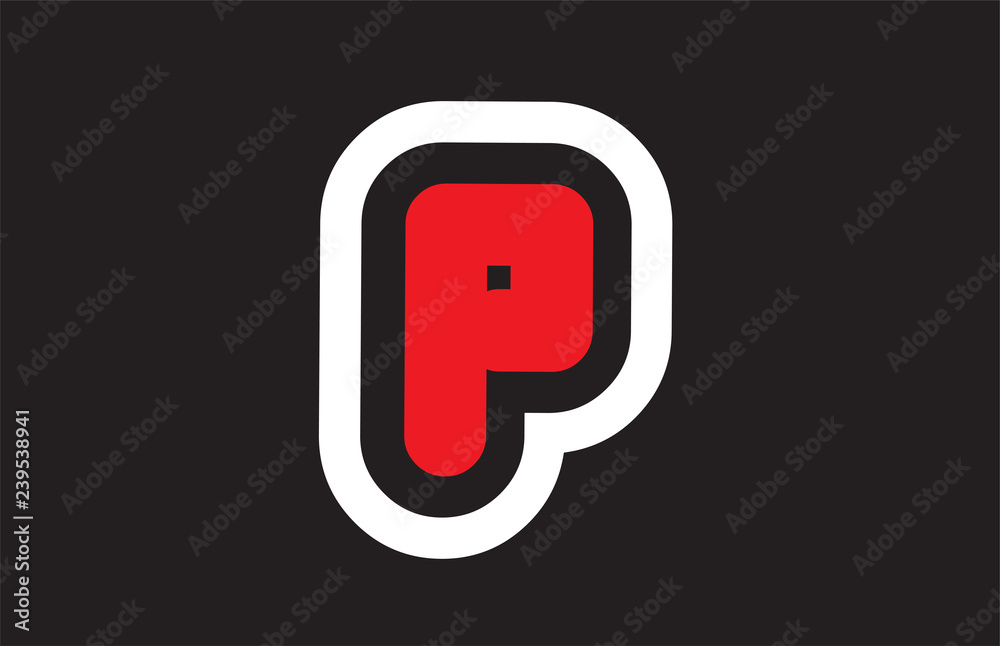 black white red alphabet letter p logo company icon design black white red alphabet letter p logo company icon design