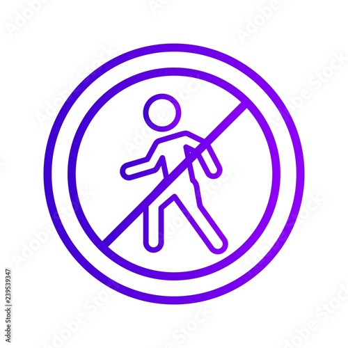 Vector No entry for pedestrians Icon