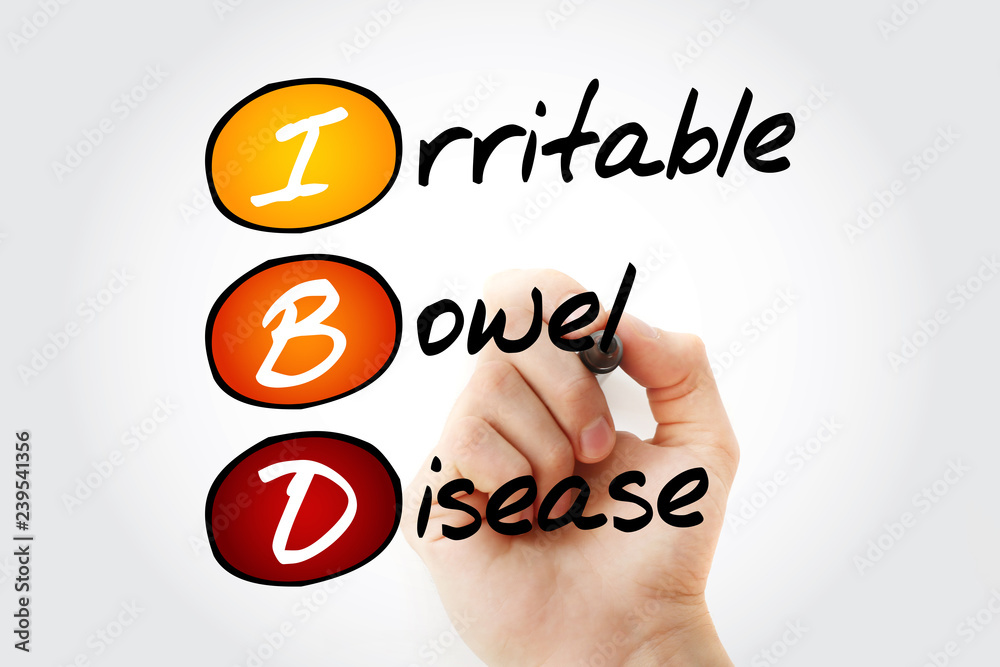 IBD - Inflammatory Bowel Disease, acronym health concept background.