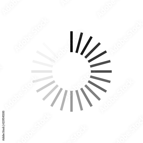 Loading circle icon. Vector illustration, flat design.