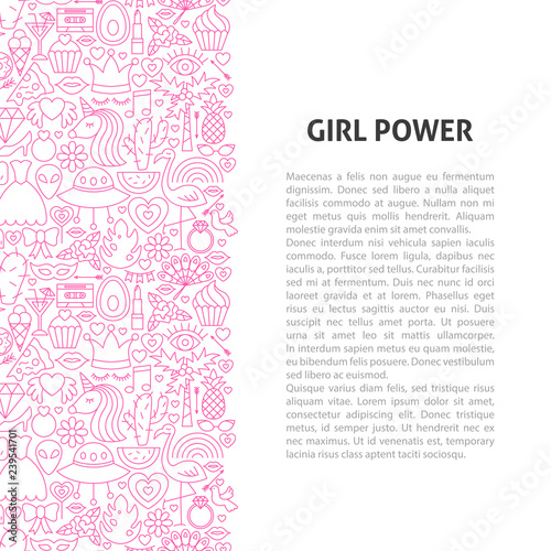 Girl Power Line Pattern Concept