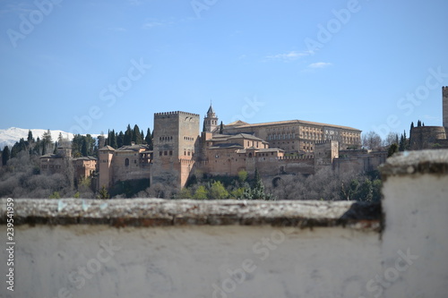 City view of Granada with Alhambra, Andalusia, Spain, white village, pueblo blanco and spanish architecture