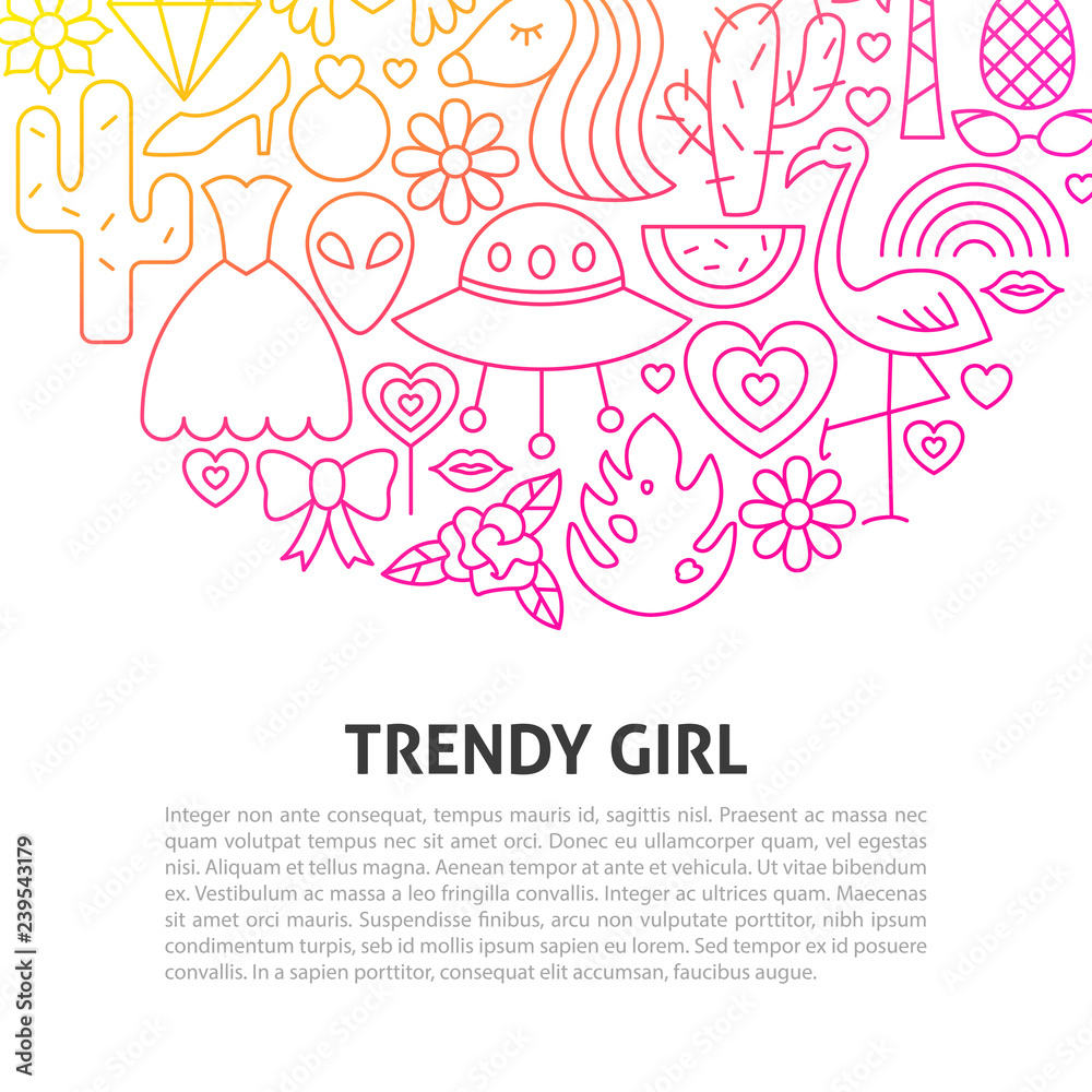 Trendy Girl Line Concept