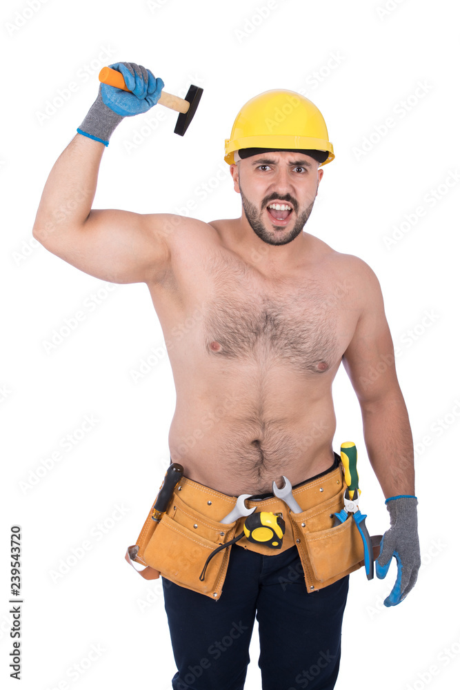 Repairman fighting with a hammer Photo | Adobe Stock