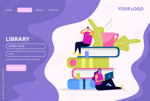 Library Flat Web Landing Page