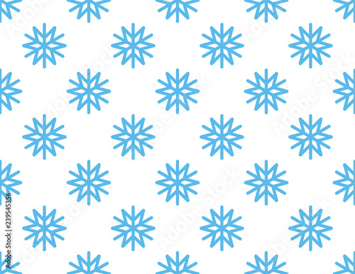 Set of vector blue snowflakes. Vector illustration seamless pattern. Flat design
