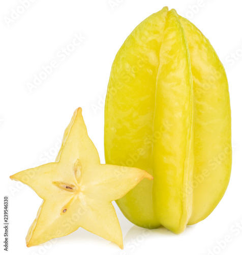 star fruit carambola or star apple ( starfruit ) isolated on white background with clipping path