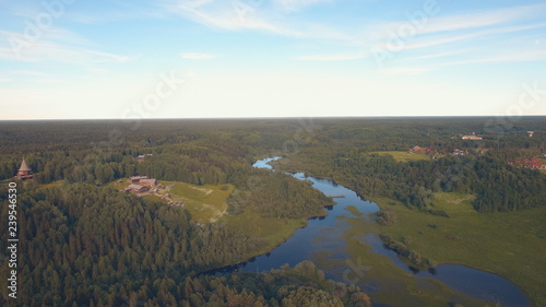 aerial view of the river