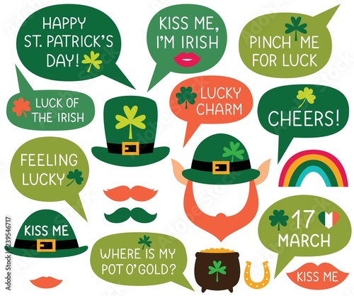 St. Patricks Day speech bubbles and photo booth props 