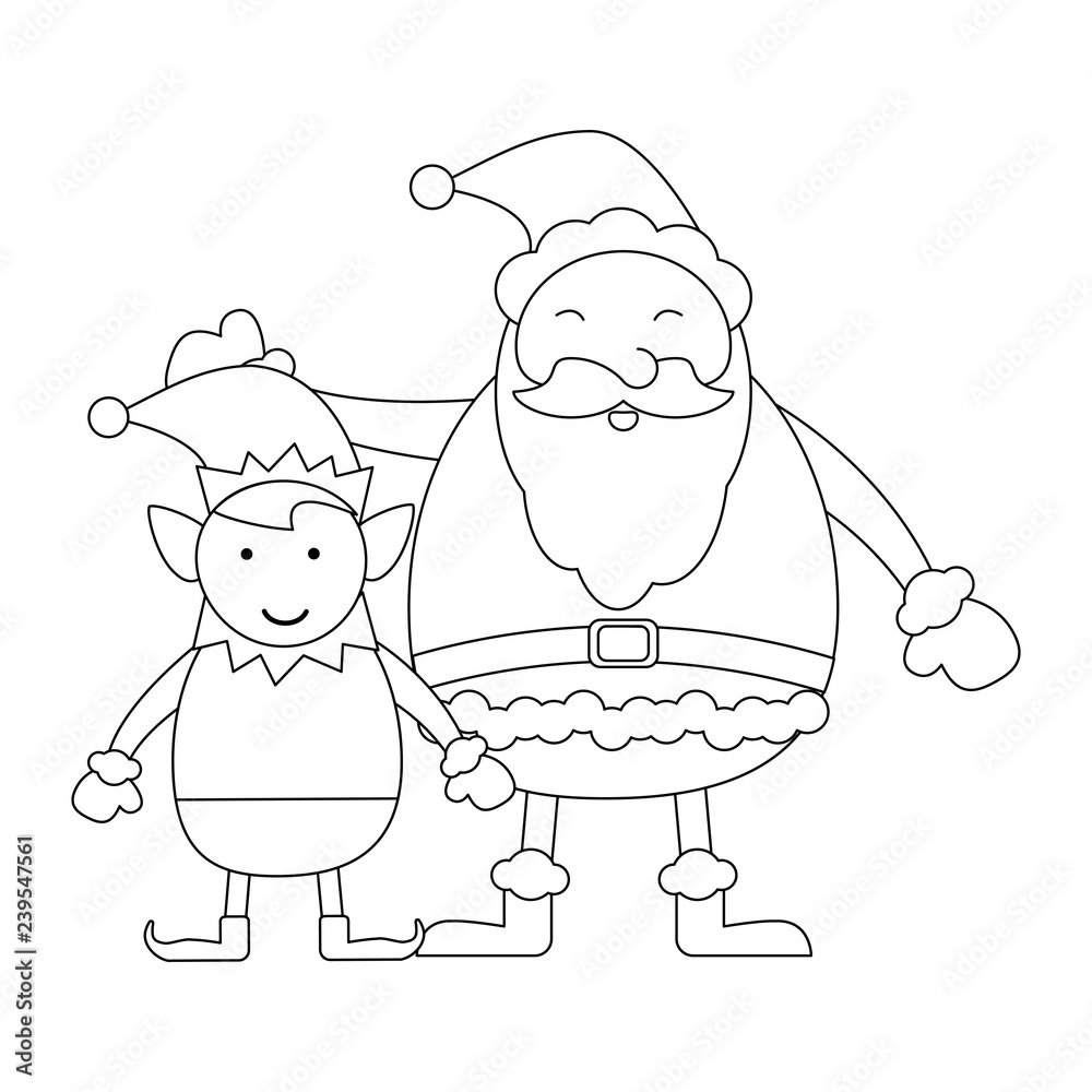 Christmas santa claus cartoon black and white Christmas santa claus cartoon black and white