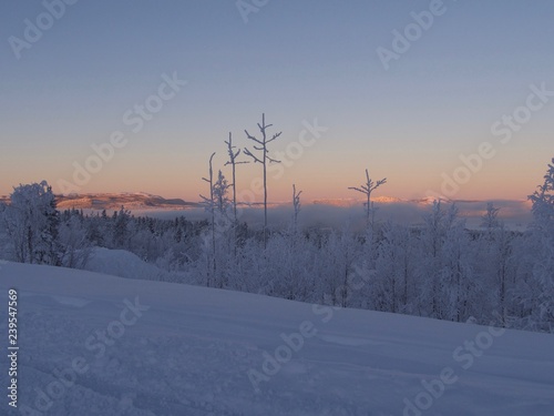 Arjeplog, a village in the North of Sweden in winter photo