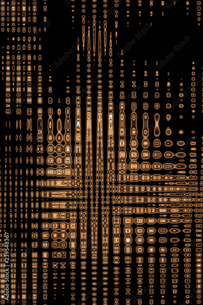 Abstract geometric brown and orange pattern on black background, design of yellow elements Abstract geometric brown and orange pattern on black background, design of yellow elements
