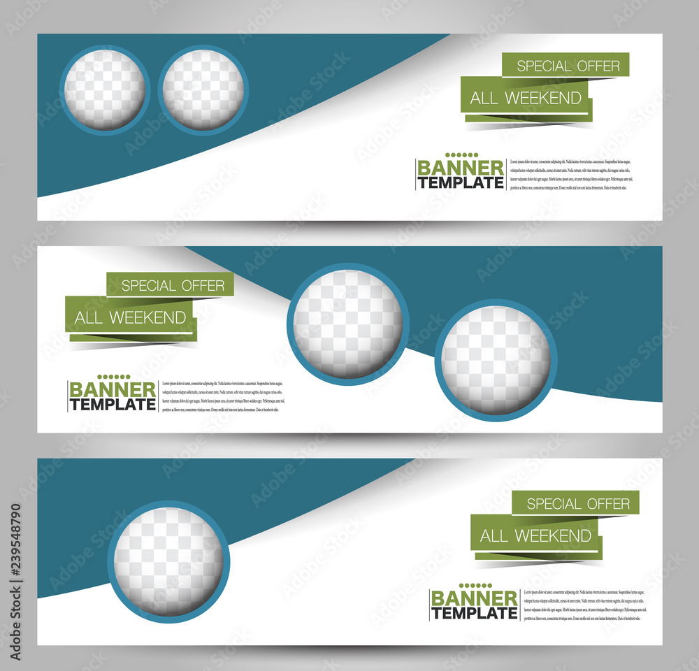 Banner template. Abstract background for design, business, education, advertisement. Green and blue color. Vector illustration. Banner template. Abstract background for design, business, education, advertisement. Green and blue color. Vector illustration.