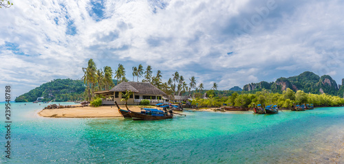 Landscape with exotic beach Loh ba kao Bay on Phi Phi island, Krabi Province, Andaman Sea, Thailand © Serenity-H