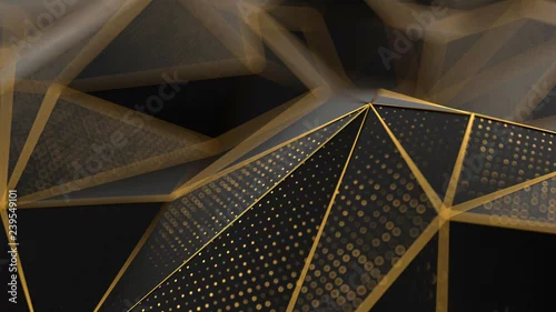 Obraz czarne tło ze złotymi liniami 