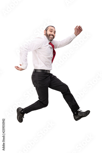 businessman jumping pose
