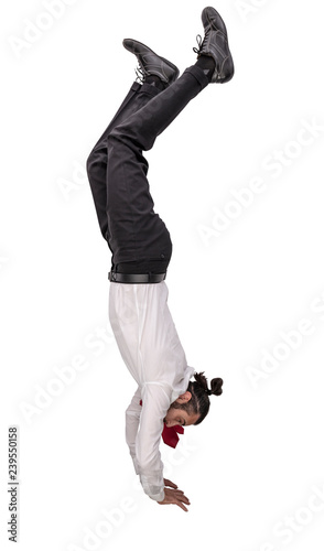 man upside down
