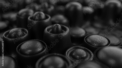 Futuristic black background with bionic soft shape © SmirkDingo