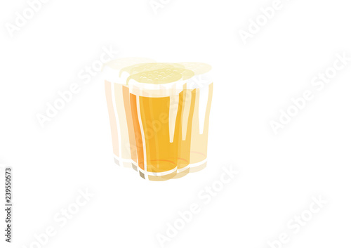Vector image of blurred beer glasses