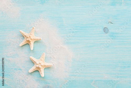 Starfishes and sea sand