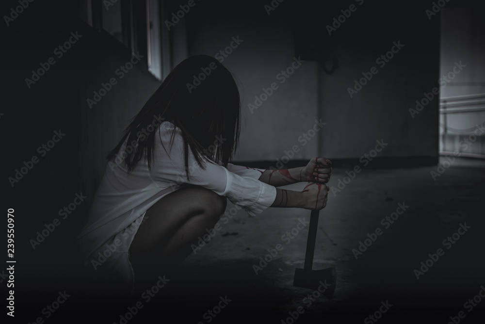 Close up scary face dark tone,Horror scene concept Close up scary face dark tone,Horror scene concept