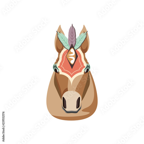 head of circus horse isolated icon