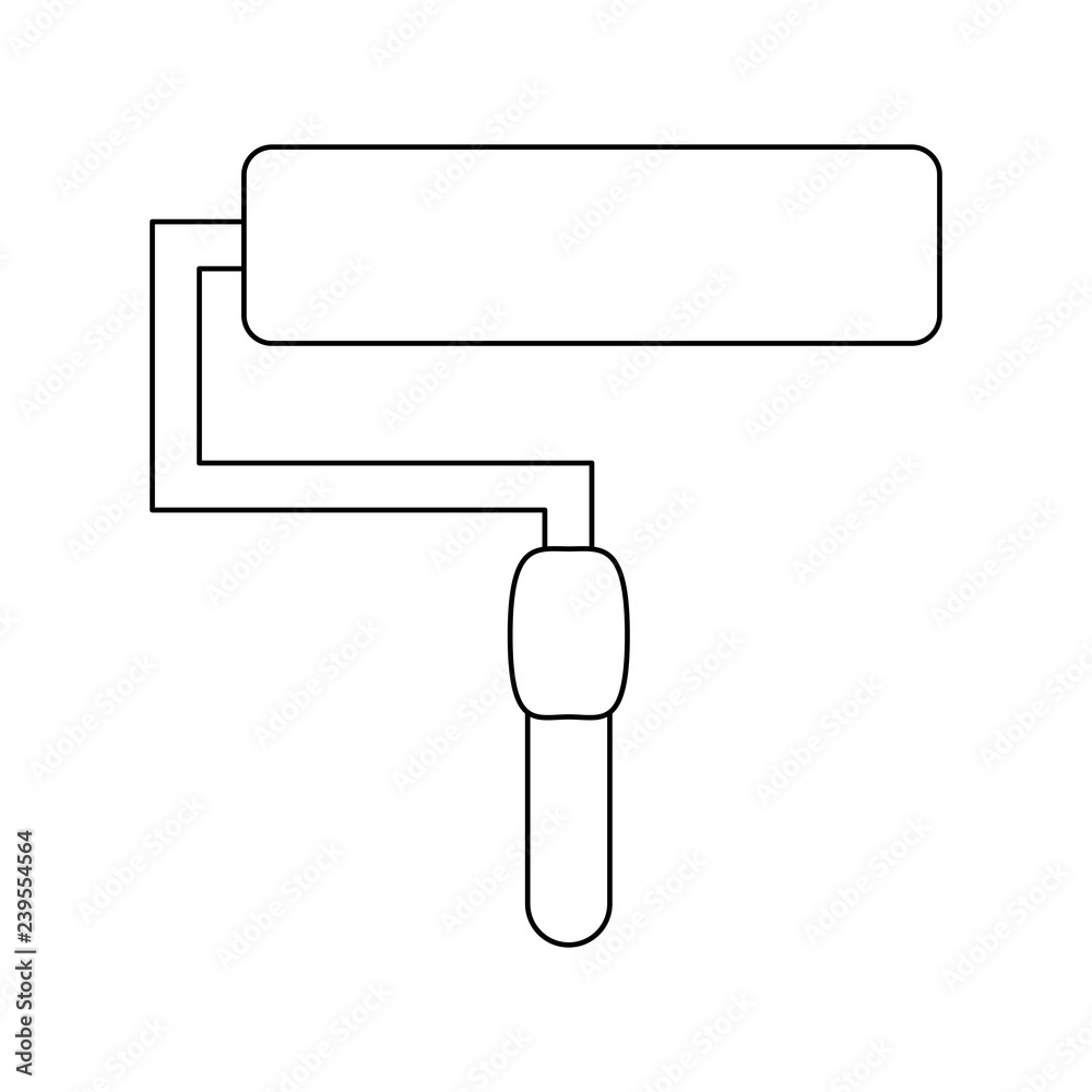 rolling paint tool equipment black and white
