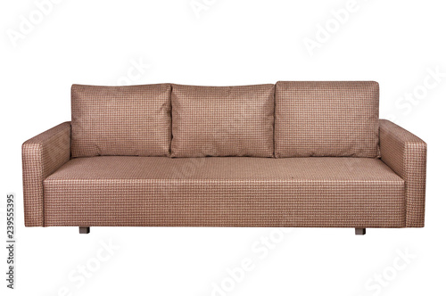 Brown sofa furniture isolated on white background