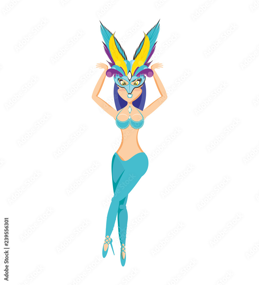 Obraz premium woman carnival dancer with mask