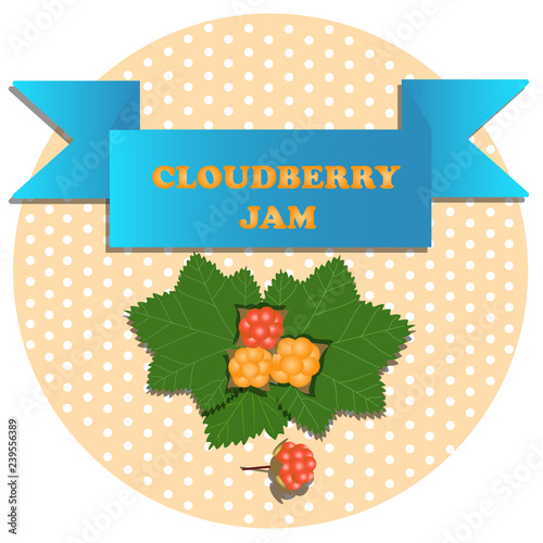 illustration of cloudberry jam stickers