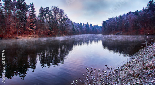 Pfaffensee Winter Frost Eis See Stuttgart