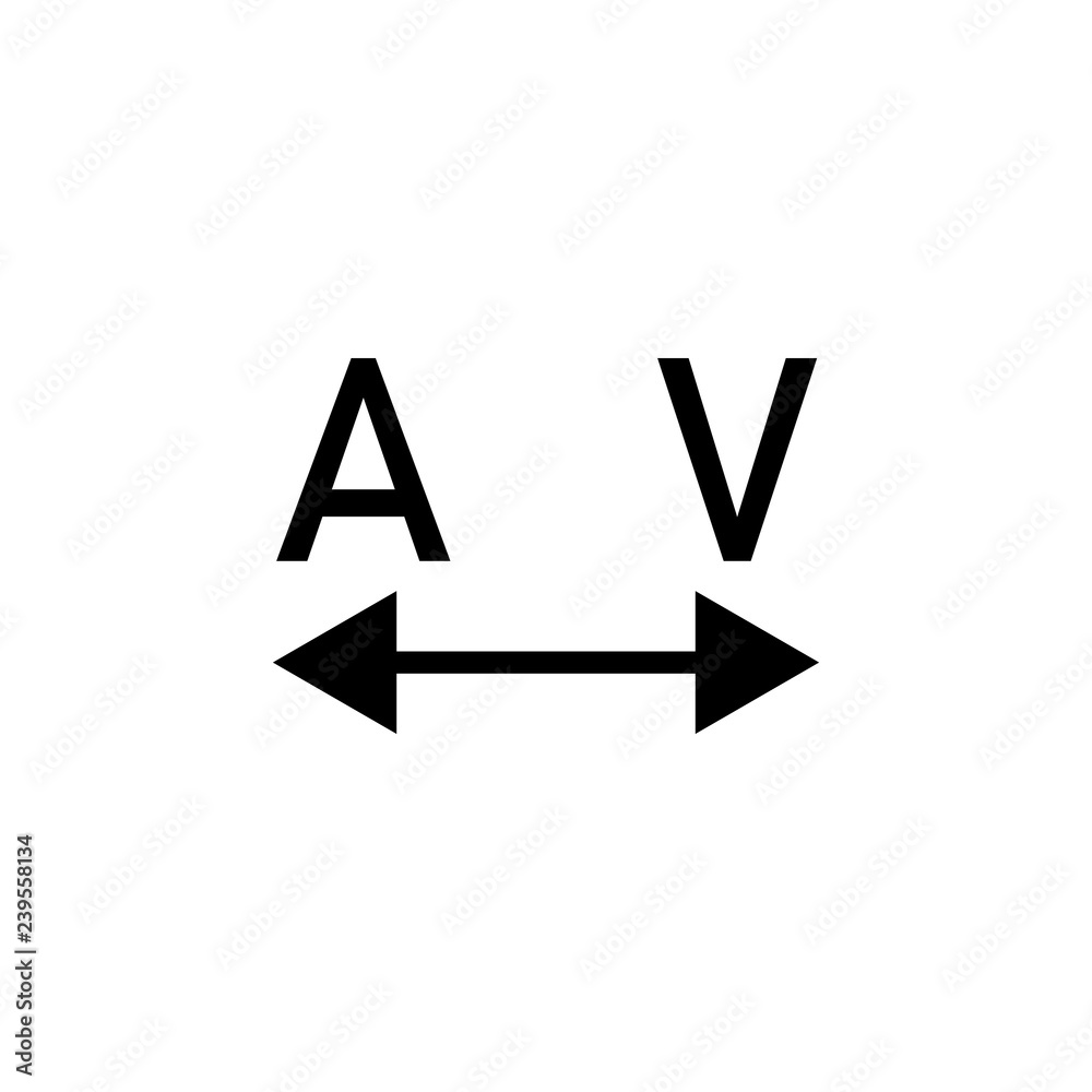 tracking, word A and V icon. Can be used for web, logo, mobile app, UI, UX tracking, word A and V icon. Can be used for web, logo, mobile app, UI, UX