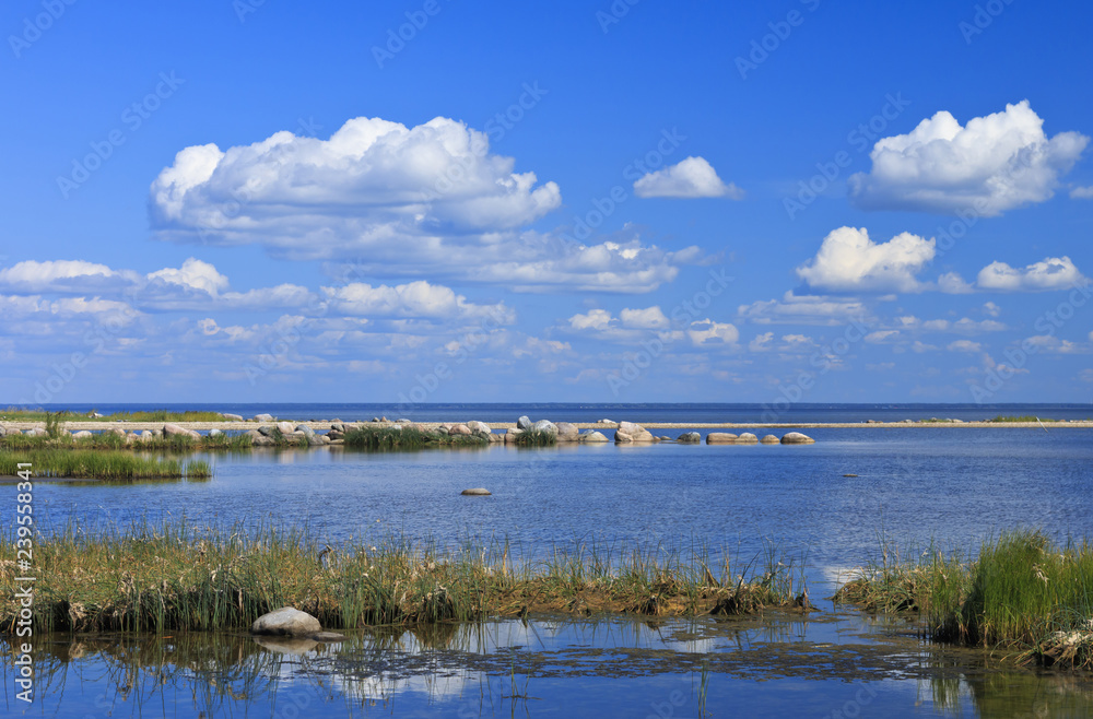Baltic Sea seashore landscape behind Pärnu.