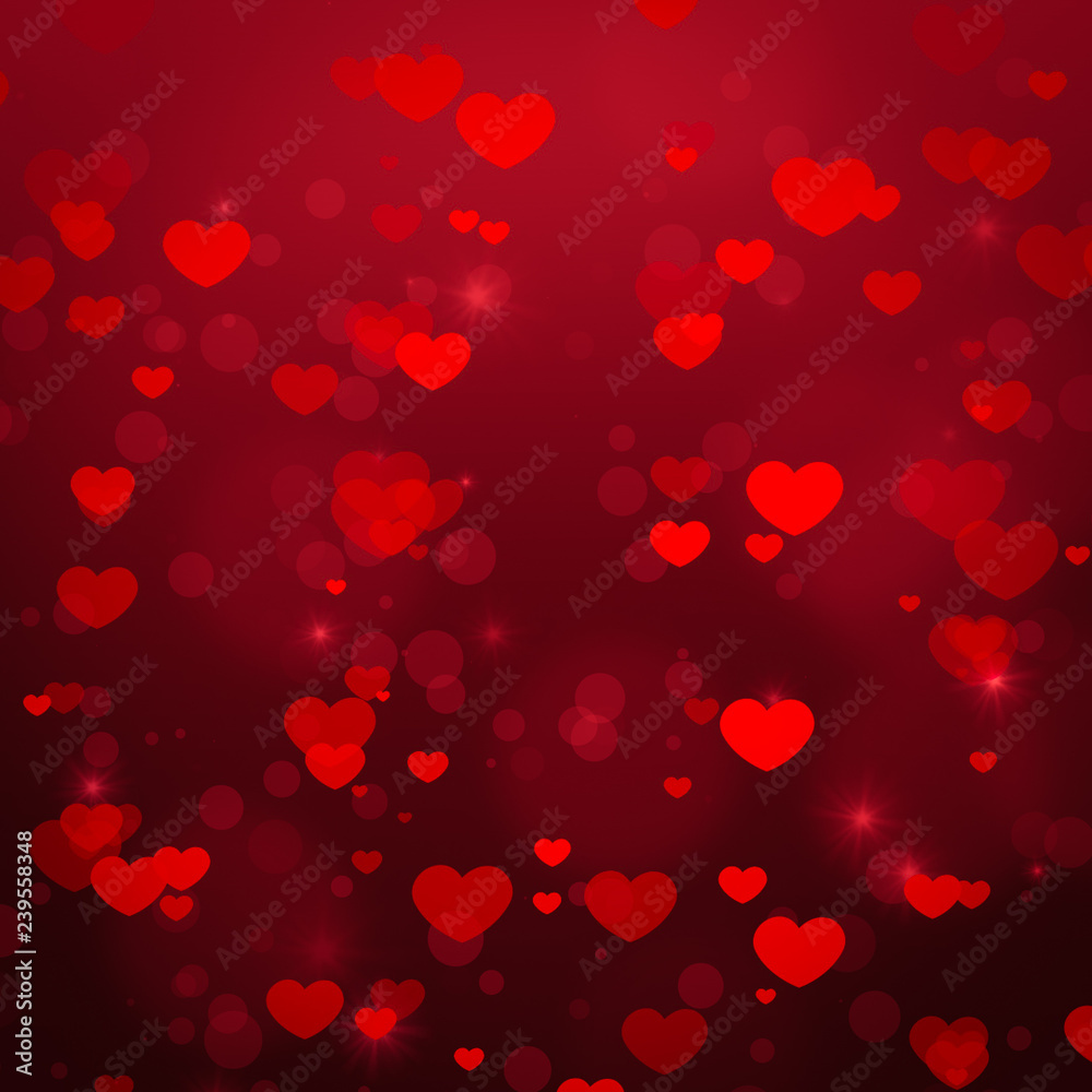 love background red heart for valentine day
