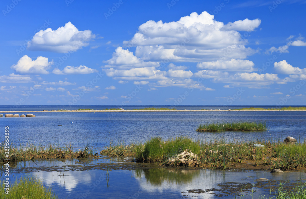 Baltic Sea seashore landscape behind Pärnu.