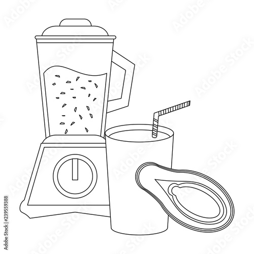 Fruit juice and smoothie in black and white