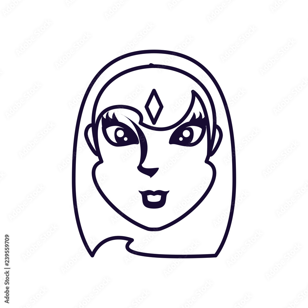 head of young woman avatar character