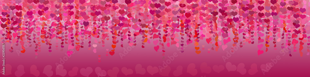 Valentine's day, background, banner, garland of hearts