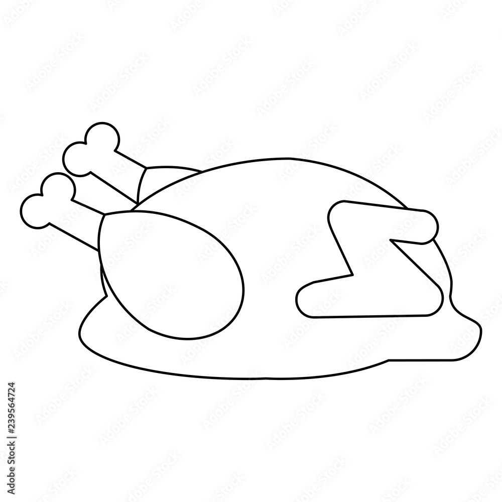 Chicken roasted food in black and white Chicken roasted food in black and white