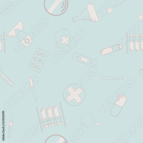 Medical symbols seamless pattern. Flat design. health icon