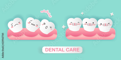 tooth with brace concept