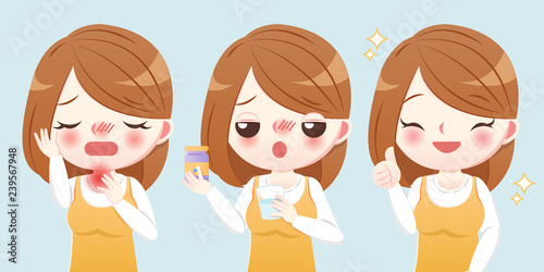 woman suffer a sore throat