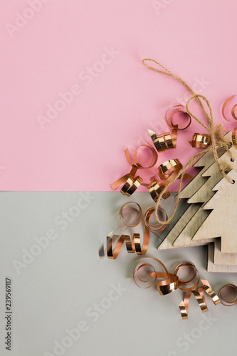 Christmas and New Year's Day festive decoration. Flat lay. photo