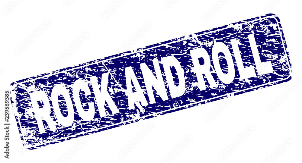 ROCK AND ROLL stamp seal print with grunge texture. Seal shape is a ...