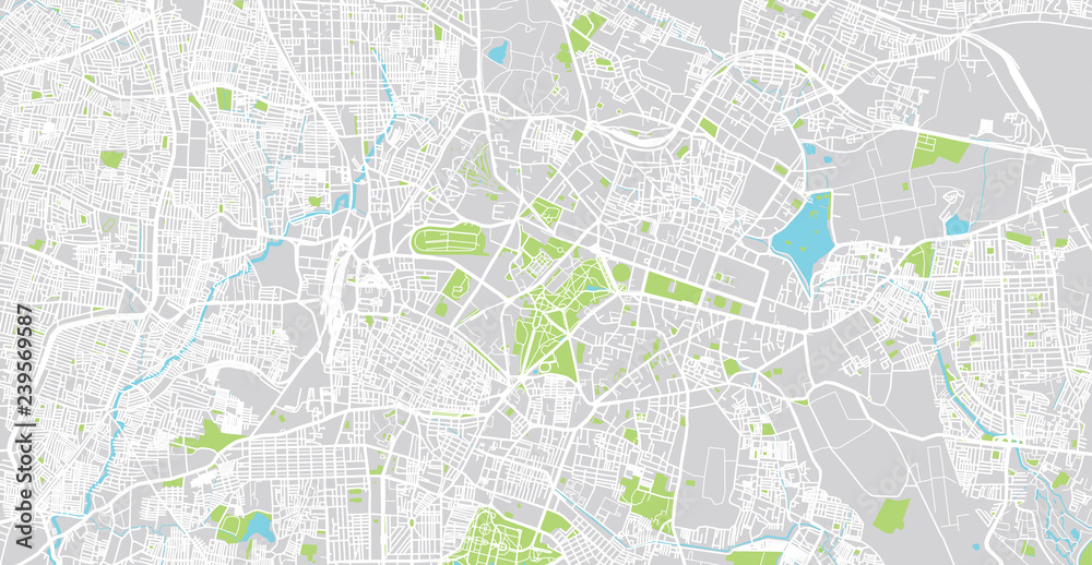 Urban vector city map of Bangalore, India