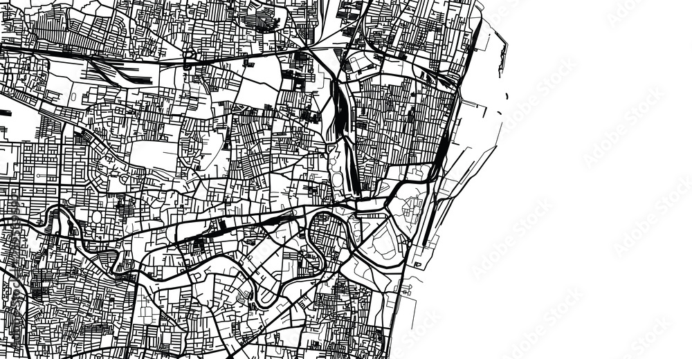 Fototapeta premium Urban vector city map of Chennai, India